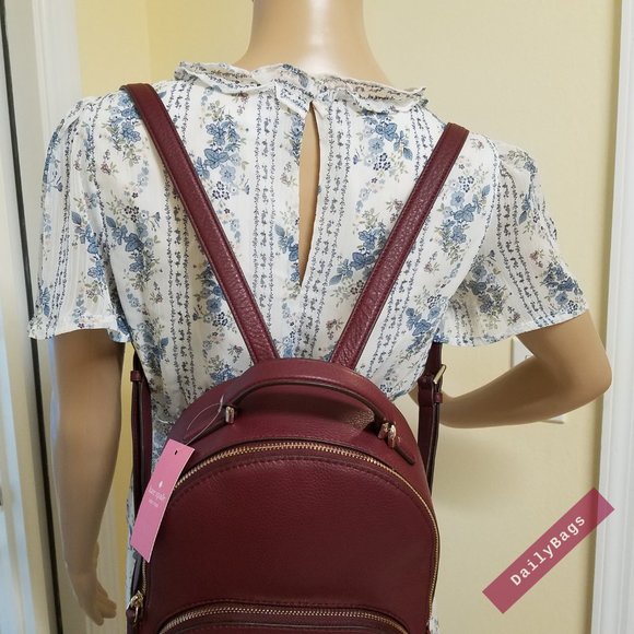 KATE SPADE MEDIUM JACKSON BACKPACK CHERRYWOOD RED - Picture 3 of 13